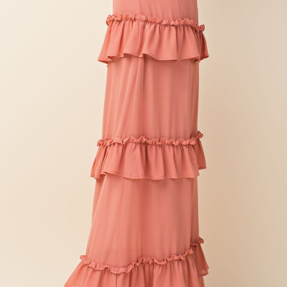Pink Romantic Ruffled Skirt. - Picture 2 of 3